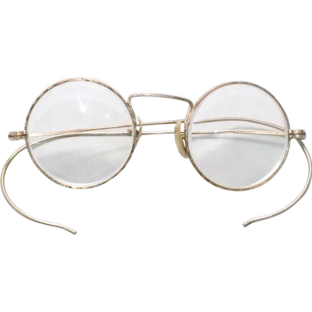 Vintage 12KT Gold Filled Small Round Frame Glasse… - image 1