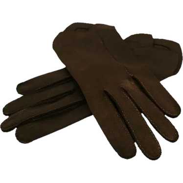 ca late '40s Crescendoe Black Cotton Gloves, Size 