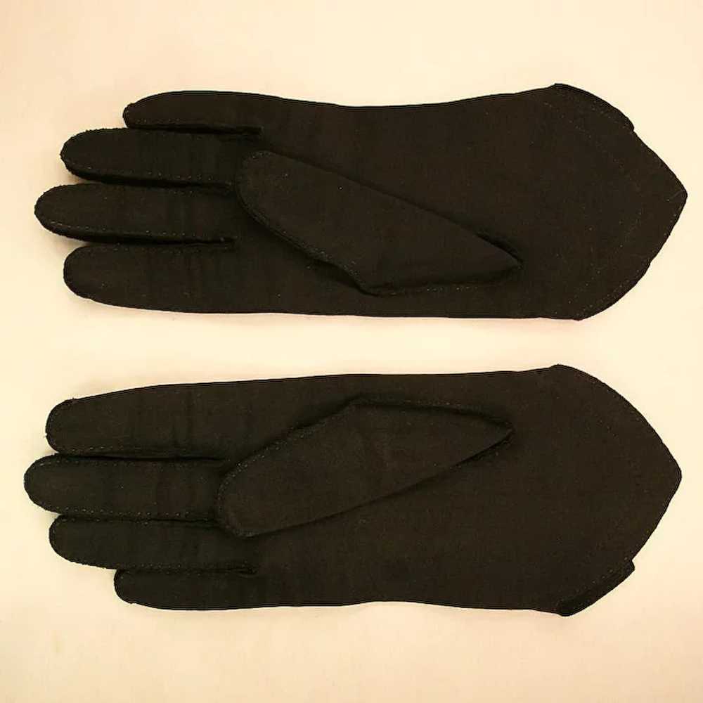 ca late '40s Crescendoe Black Cotton Gloves, Size… - image 3