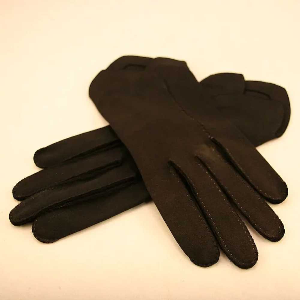 ca late '40s Crescendoe Black Cotton Gloves, Size… - image 6