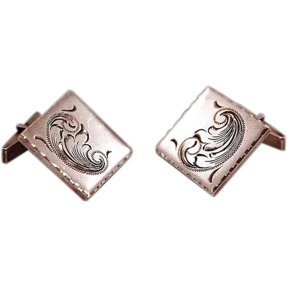 Dazzling 32 gms Sterling Silver Cuff Links with P… - image 1