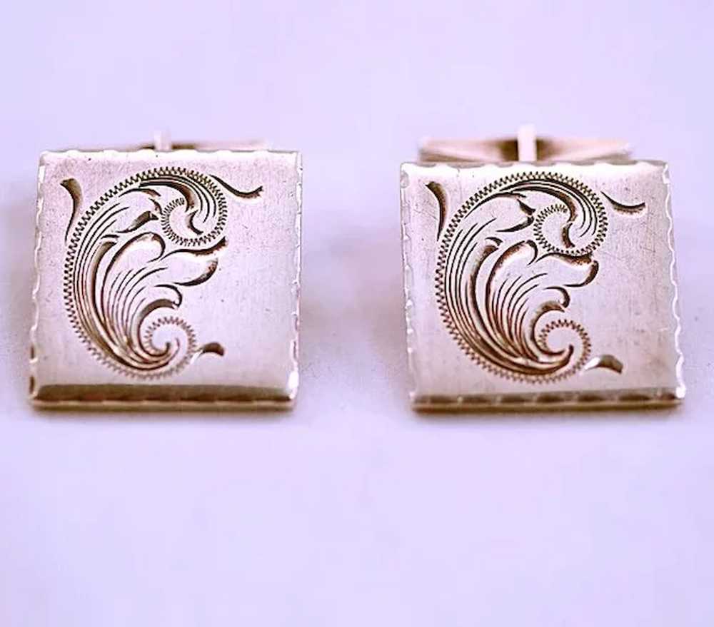 Dazzling 32 gms Sterling Silver Cuff Links with P… - image 2