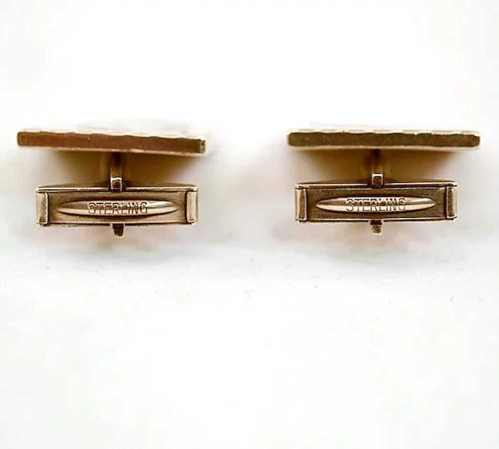 Dazzling 32 gms Sterling Silver Cuff Links with P… - image 3