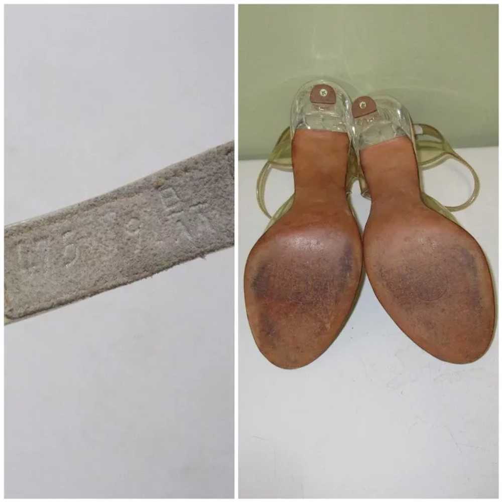 Carved Lucite Heels, Vintage 50's Sling Back Shoes - image 9