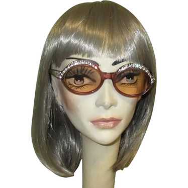 1970's Eyeglass Frames, Rhinestones, Lavender Luci