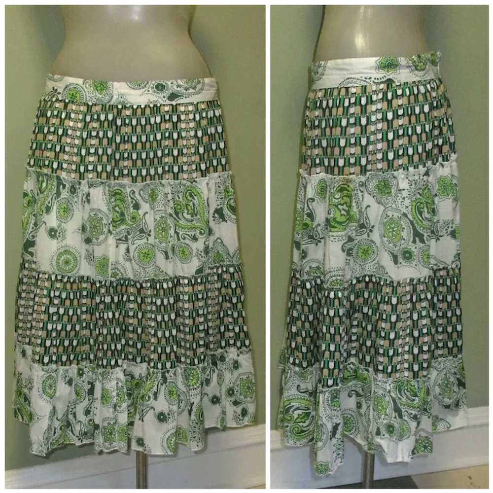 Vintage Prairie Skirt, Tiers & Ruffles of Calico … - image 2