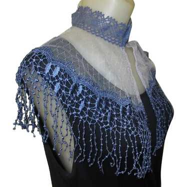 Antique lace shawl made of Spanish lace in rectangular f…