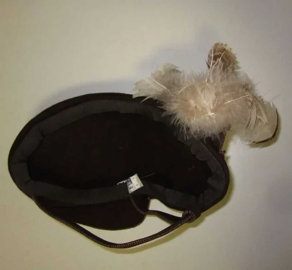 1930's Hat, Ostrich Feather, Vintage Vixen - image 6