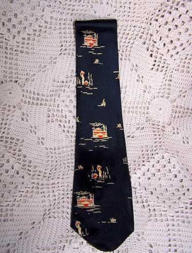 Vintage Silk Showboat Necktie by Lilly Dache