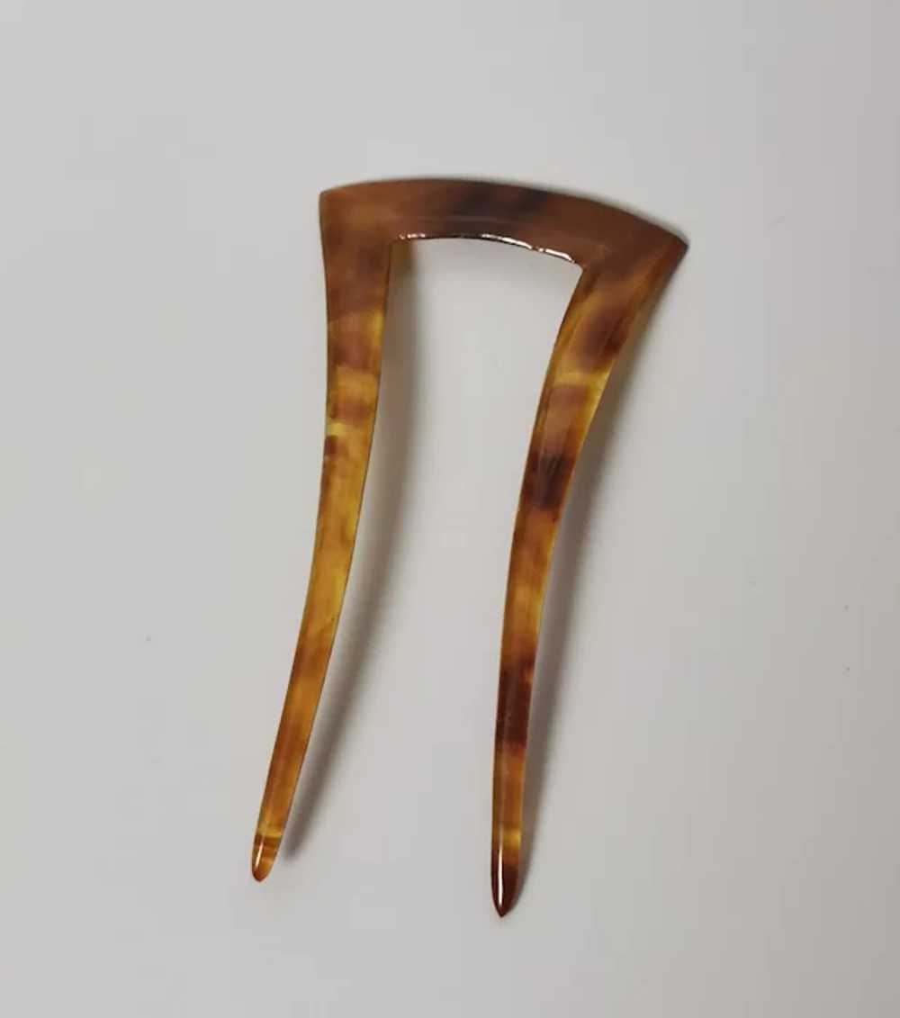 Vintage Art Deco faux tortoiseshell hair comb, ce… - image 3