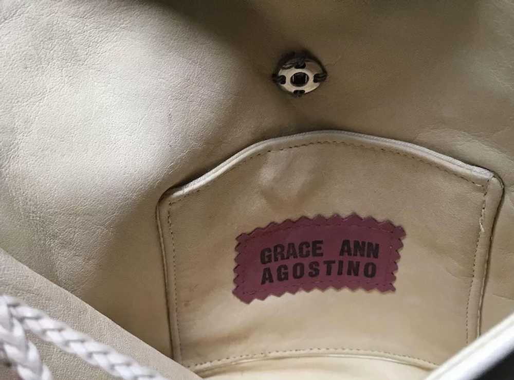 VIntage Grace Agostino Leather Handbag with Stones - image 7