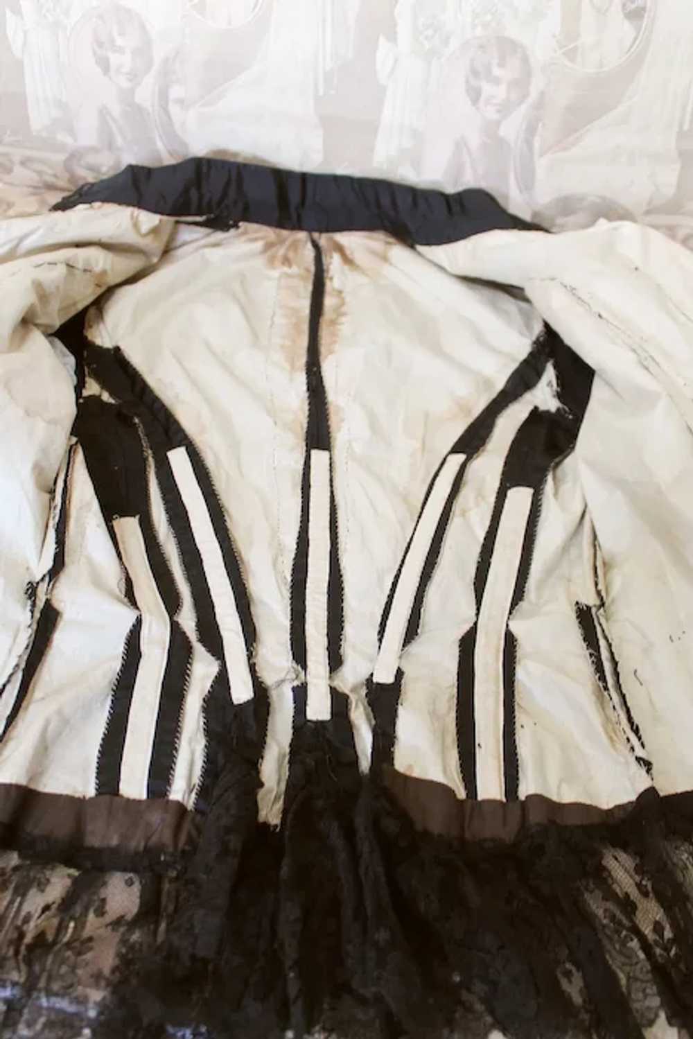 Woman's Antique Victorian Era Black Silk Jacket B… - image 12