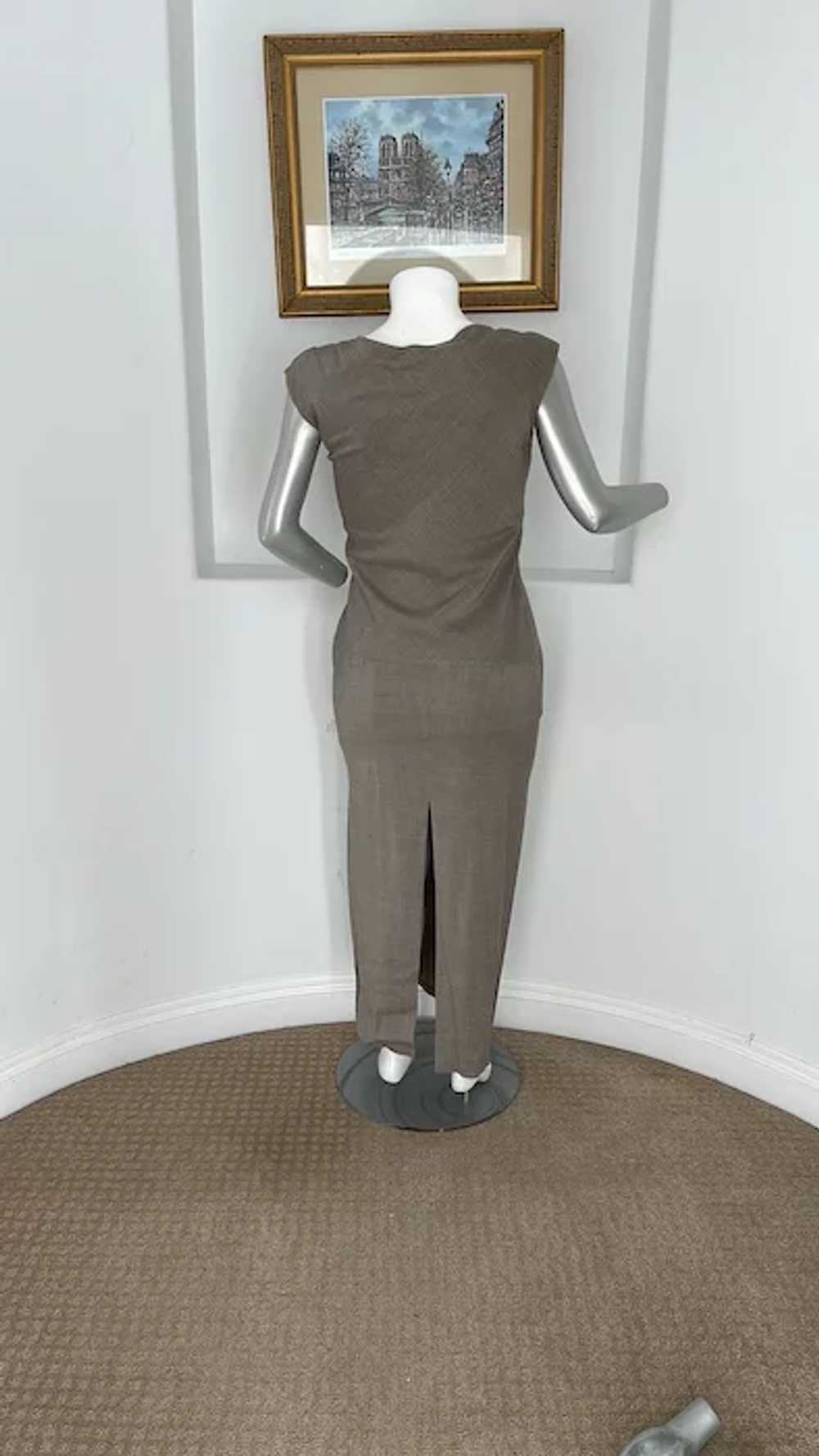 Vintage Sara Sturgeon Taupe Maxi Dress Size 3 - image 10