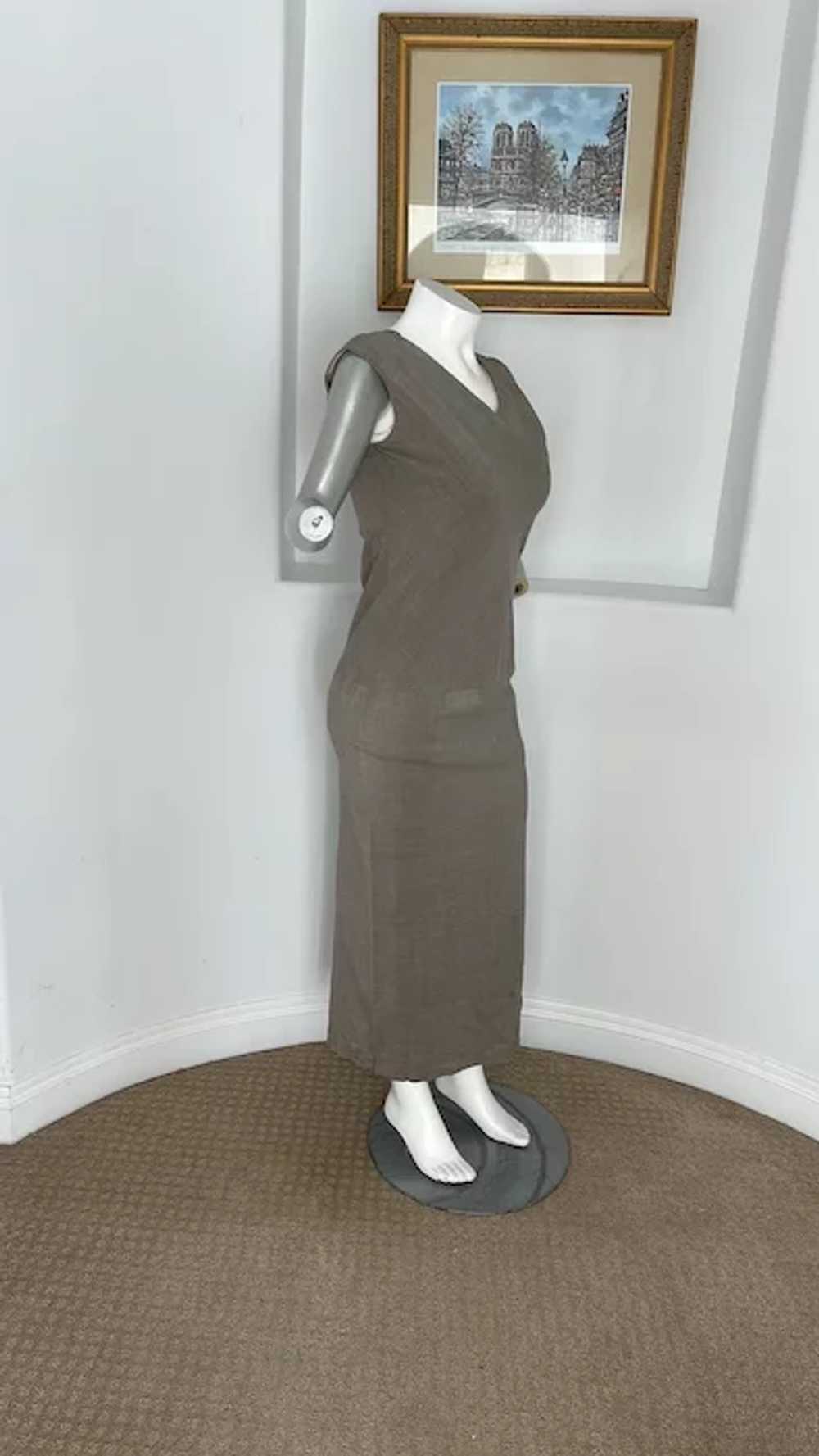 Vintage Sara Sturgeon Taupe Maxi Dress Size 3 - image 2