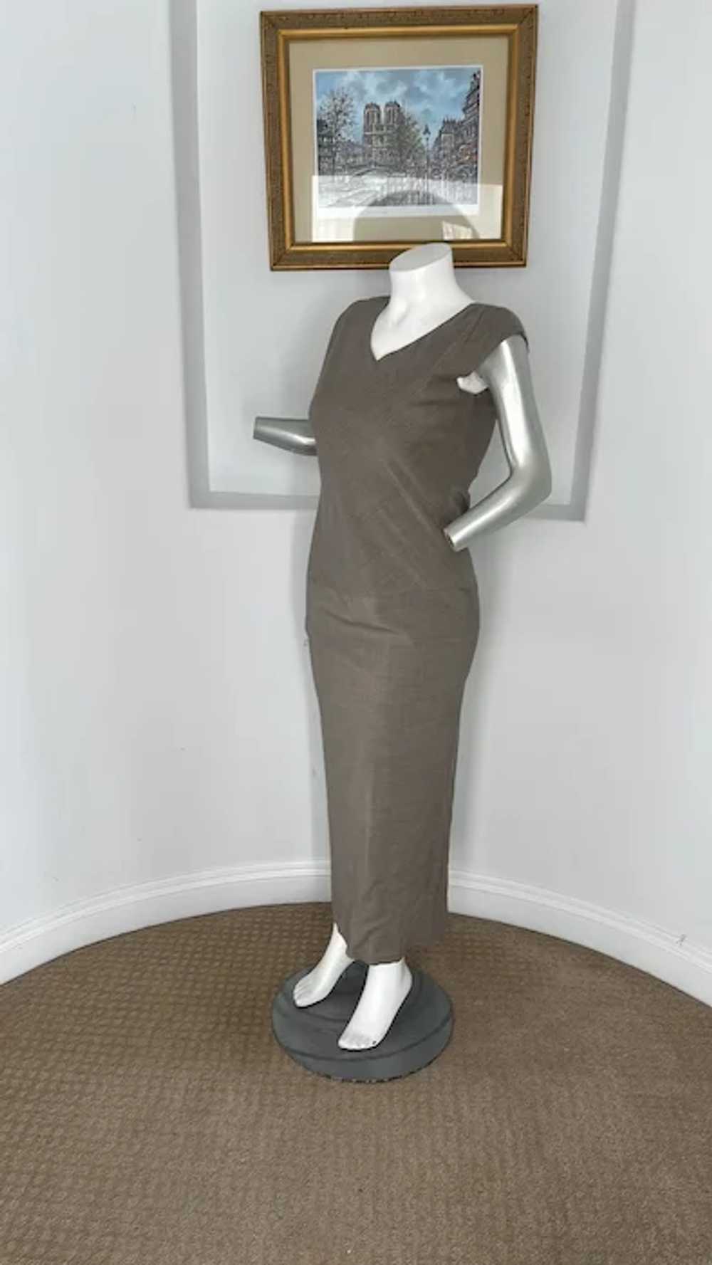 Vintage Sara Sturgeon Taupe Maxi Dress Size 3 - image 3