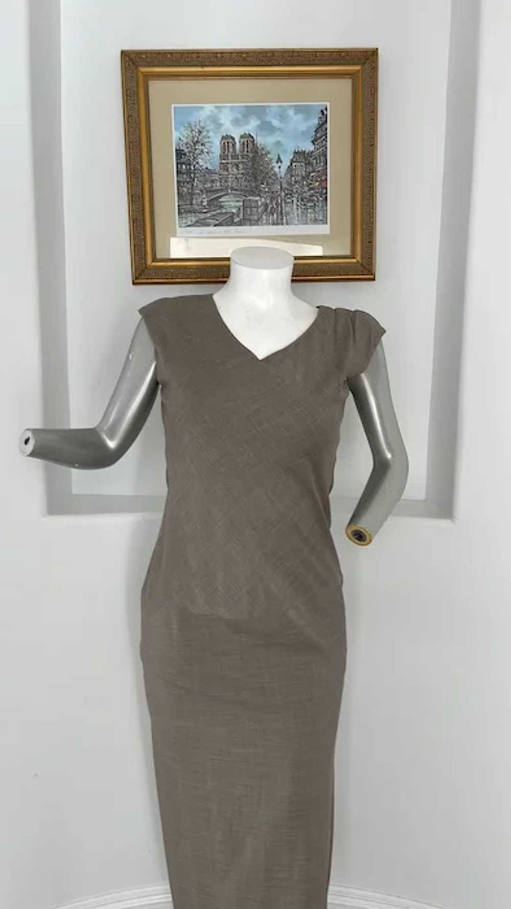 Vintage Sara Sturgeon Taupe Maxi Dress Size 3 - image 5