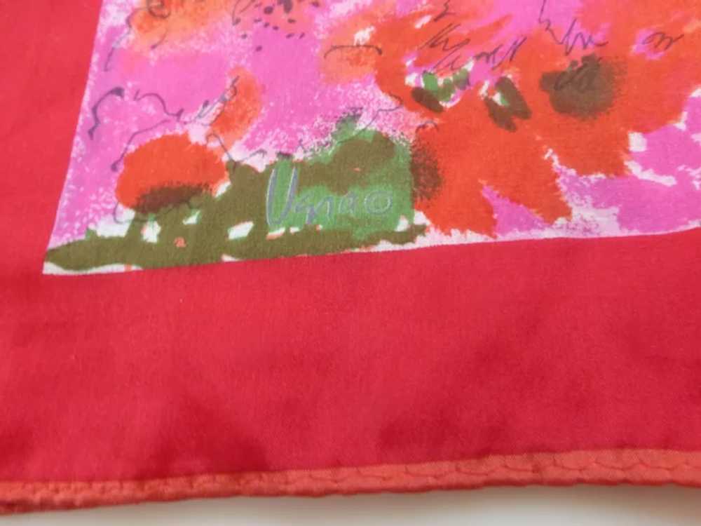 Vera Long Water Colored Floral Silk Scarf - image 5