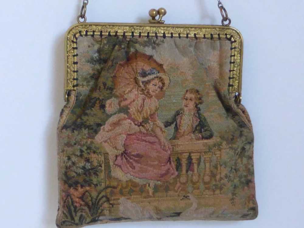 Antique French Aubusson Tapestry Purse - image 2