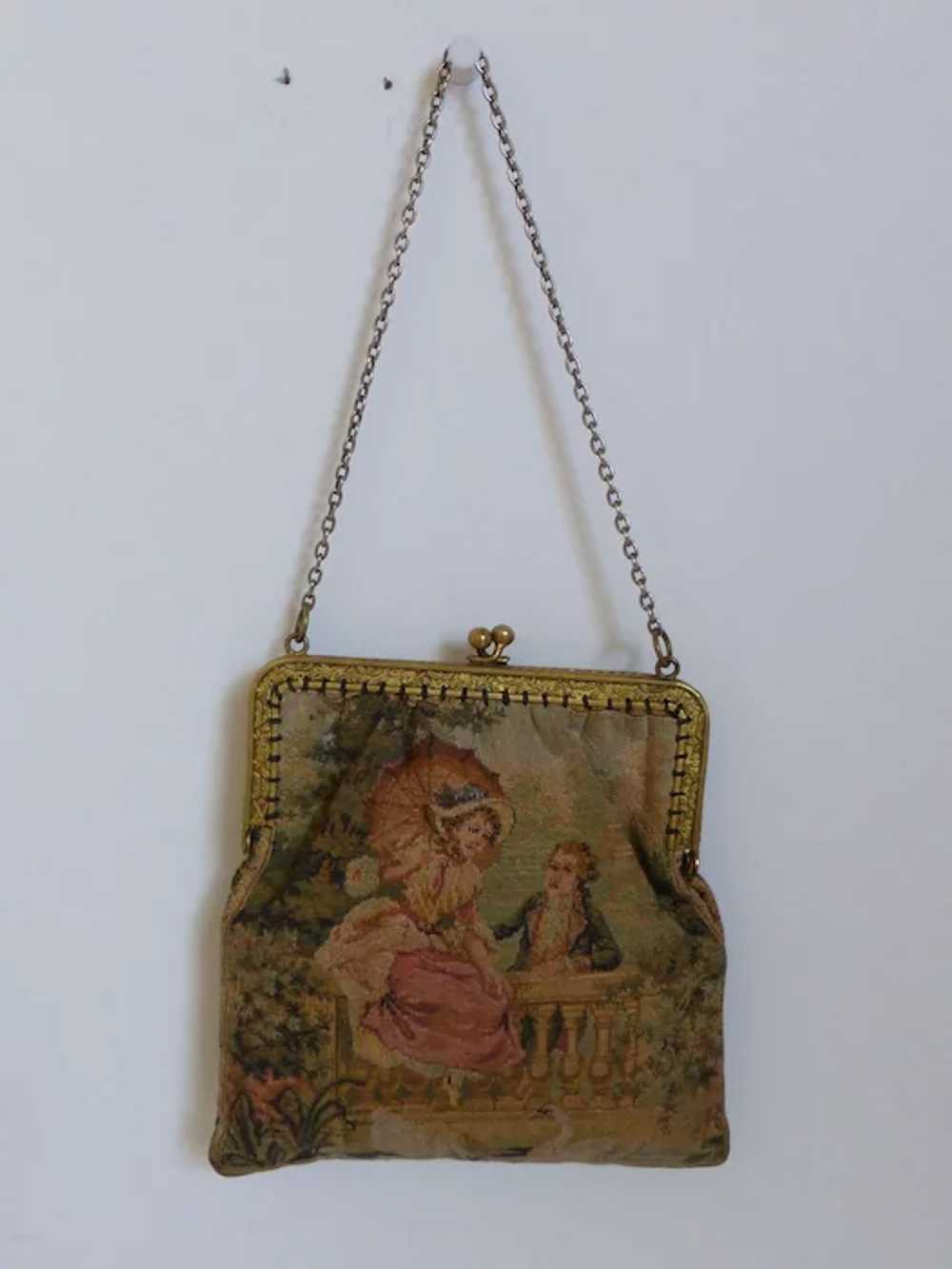 Antique French Aubusson Tapestry Purse - image 3