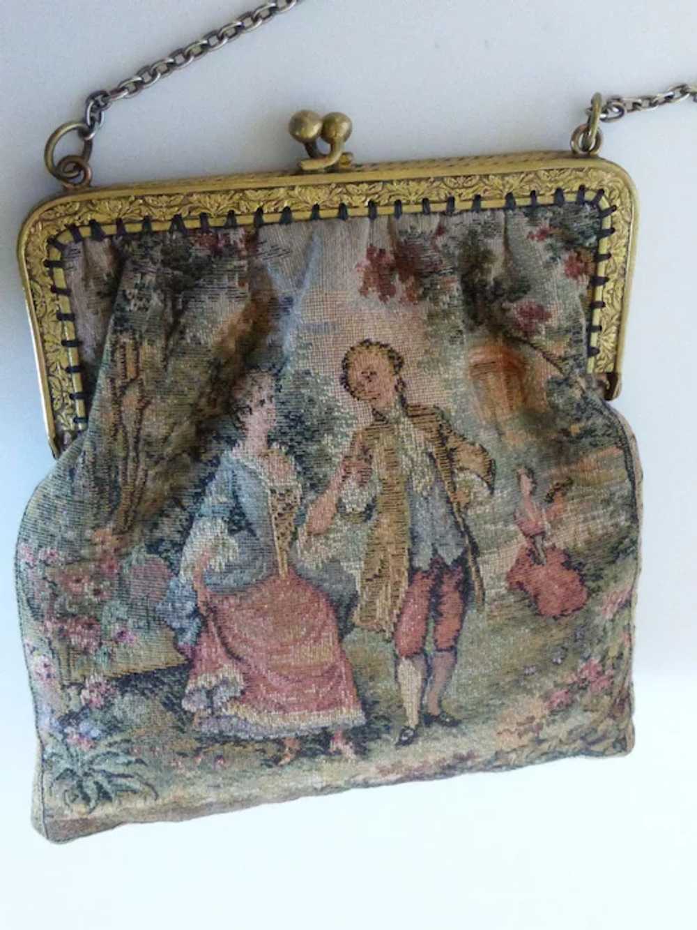 Antique French Aubusson Tapestry Purse - image 4