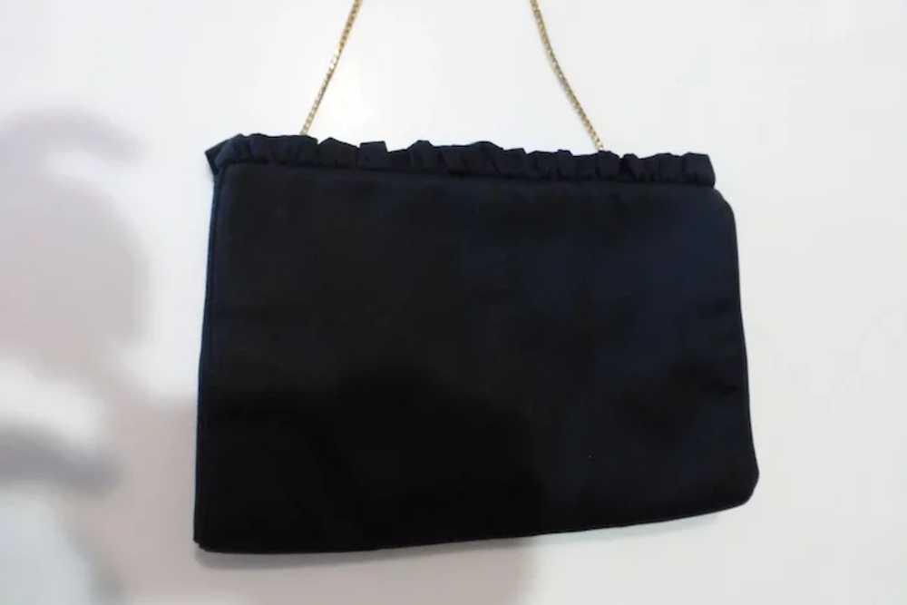 MM Morris Moskowitz Peau De Faille Black Gold Tone Evening Bag