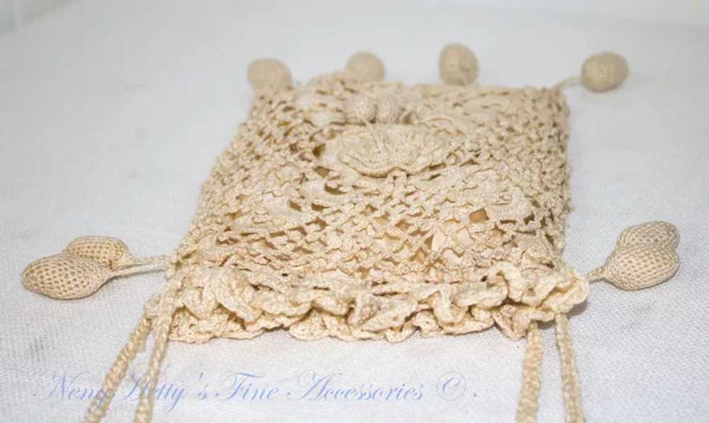 Vintage Victorian Style Crochet Reticule - image 6