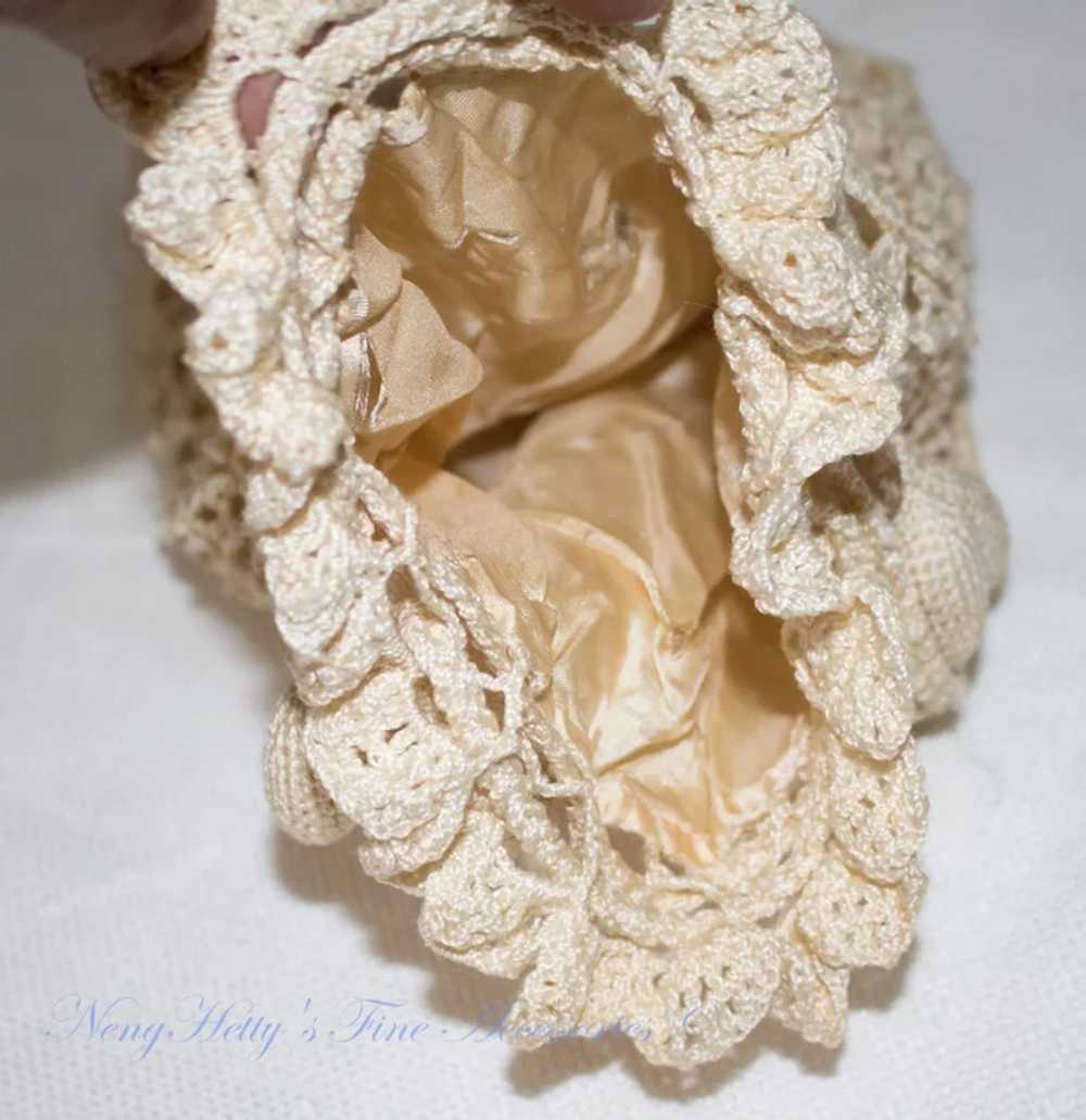 Vintage Victorian Style Crochet Reticule - image 8