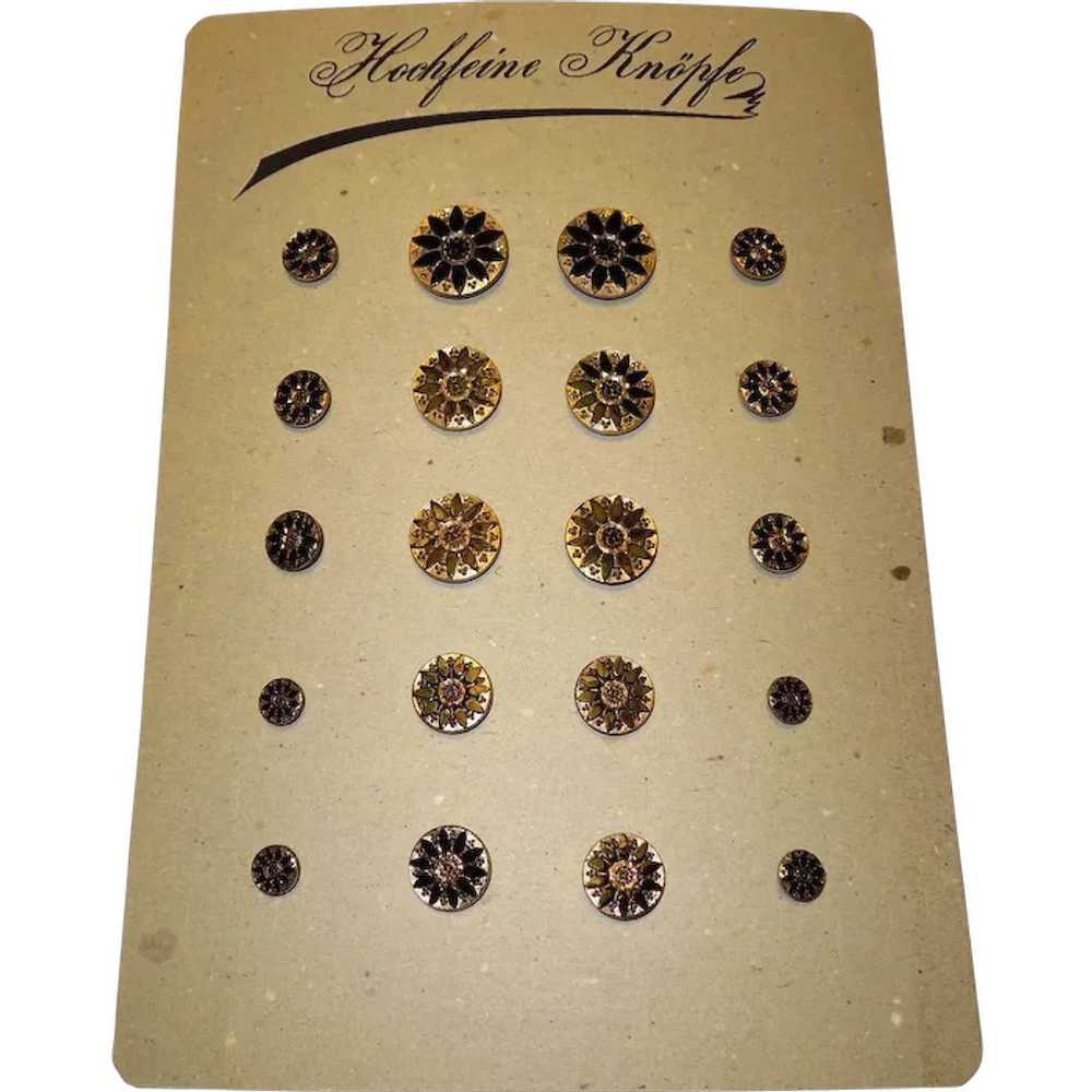 Vintage Store Stock Glass Buttons Card - image 1