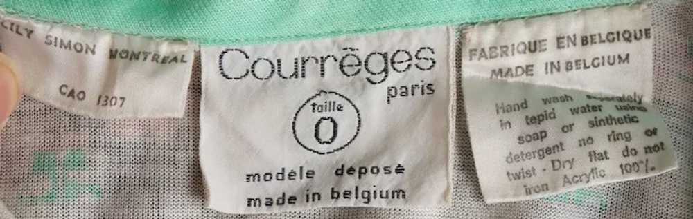 Vintage 1970s Courreges Green Logo Blouse Ladies … - image 7
