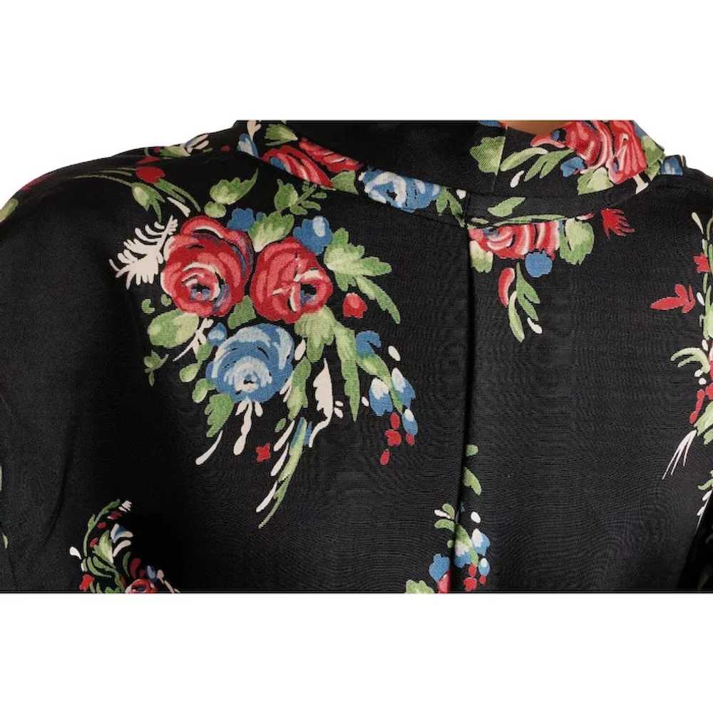 Vintage 1940s Ladies Dressing Gown Floral Chintz … - image 6