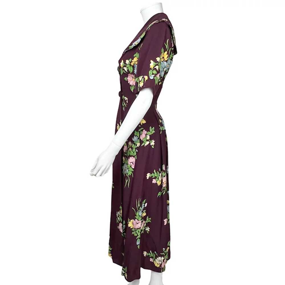 Vintage 1940s Ladies Dressing Gown Floral Chintz … - image 3