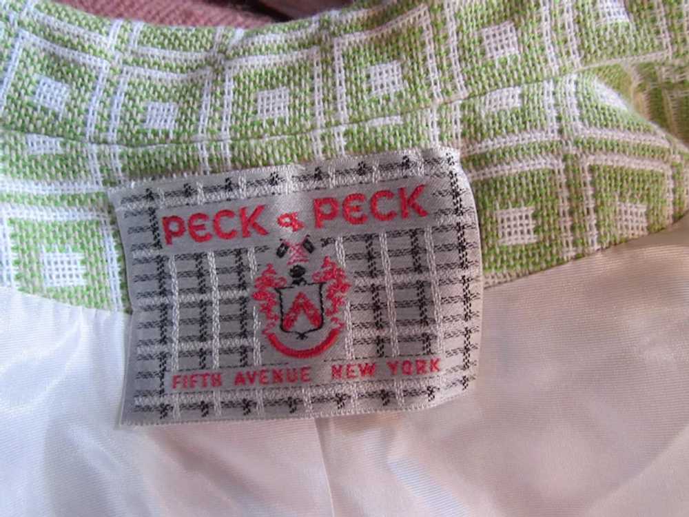 Peck & Peck Knit Coat Sheath Set Spring Green Whi… - image 11