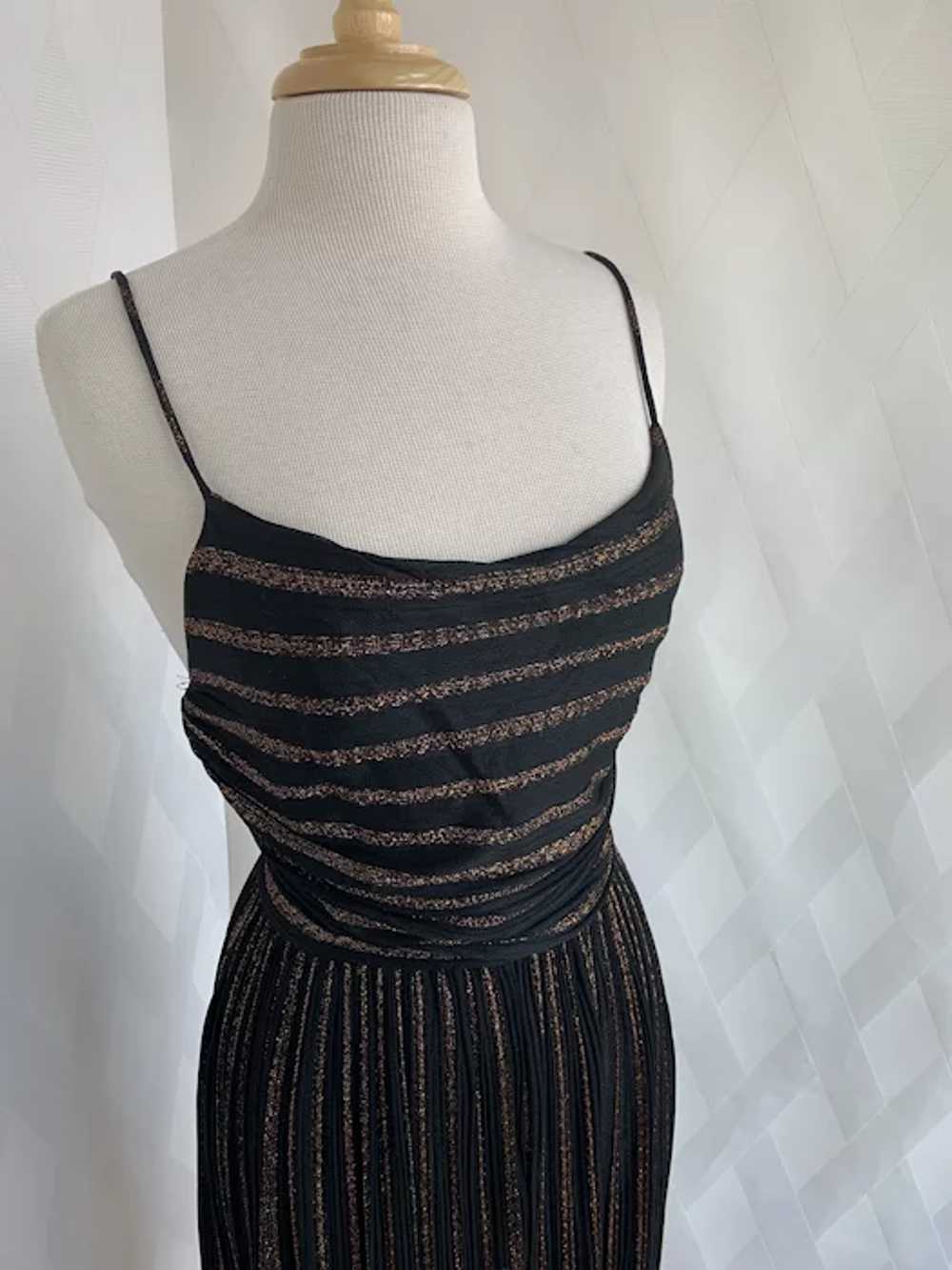 1980s Strappy, Copper Metallic Dress with Jacket - image 10
