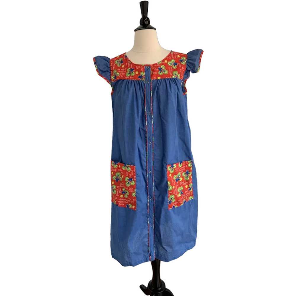 Sunbrero Apple Print Smock Apron - image 1