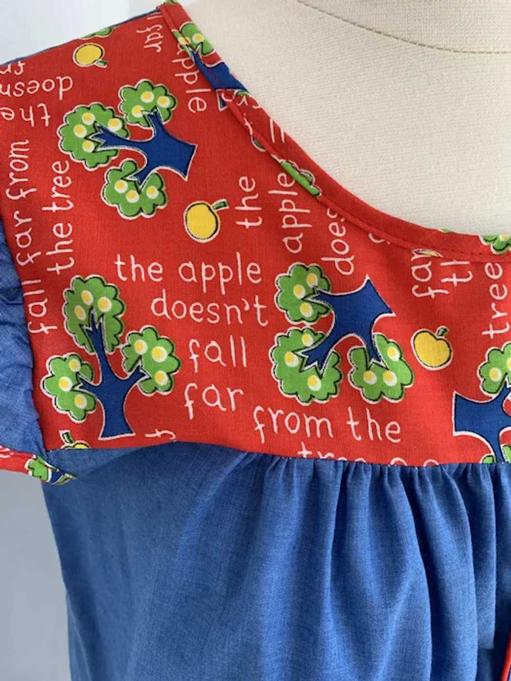 Sunbrero Apple Print Smock Apron - image 2