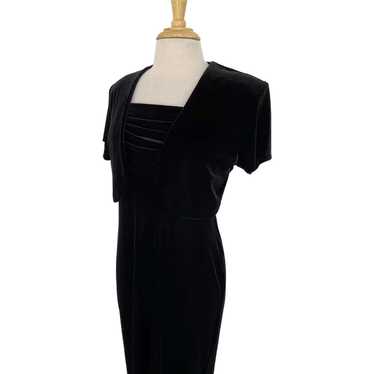 Vintage 1980s Teddi Evening Stretch Velvet Dress … - image 1