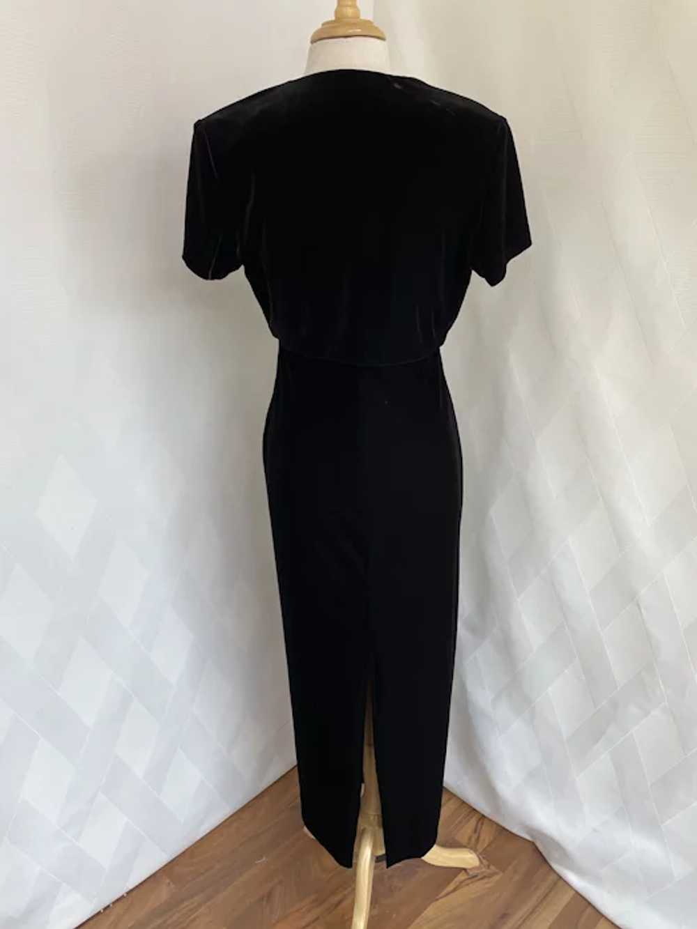 Vintage 1980s Teddi Evening Stretch Velvet Dress … - image 3