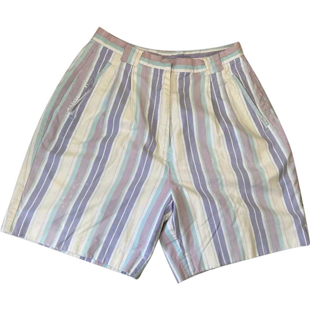 Vintage 1990s ZOD High Waist Striped Shorts - image 1
