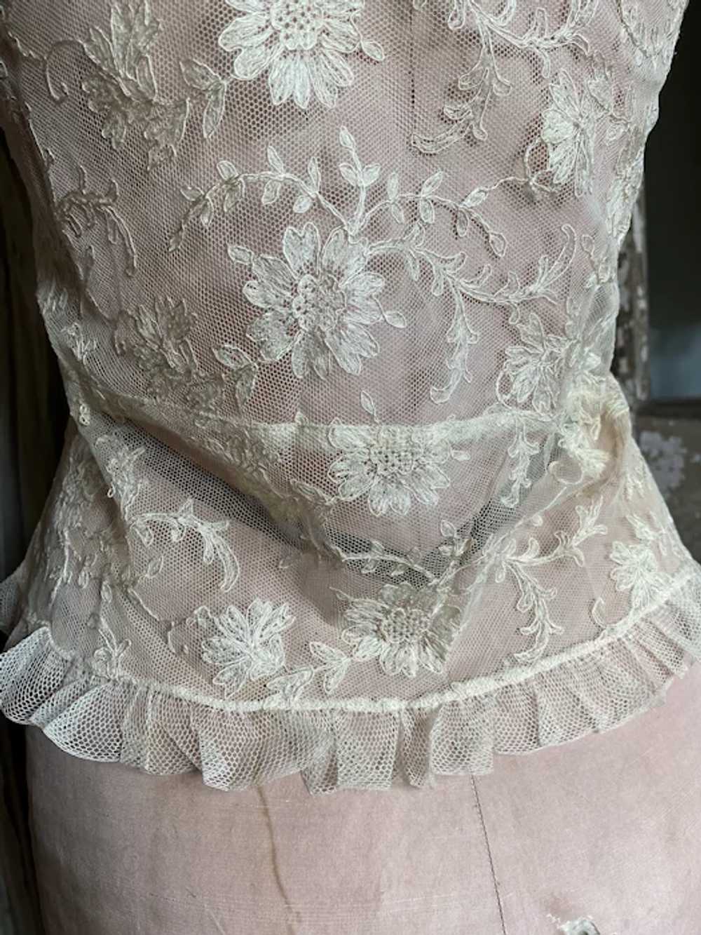 Bella Bordello Antique Edwardian Lace Blouse Ruff… - image 4