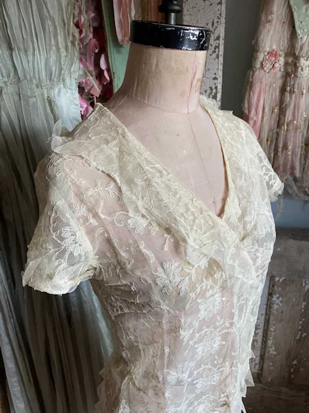 Bella Bordello Antique Edwardian Lace Blouse Ruff… - image 8