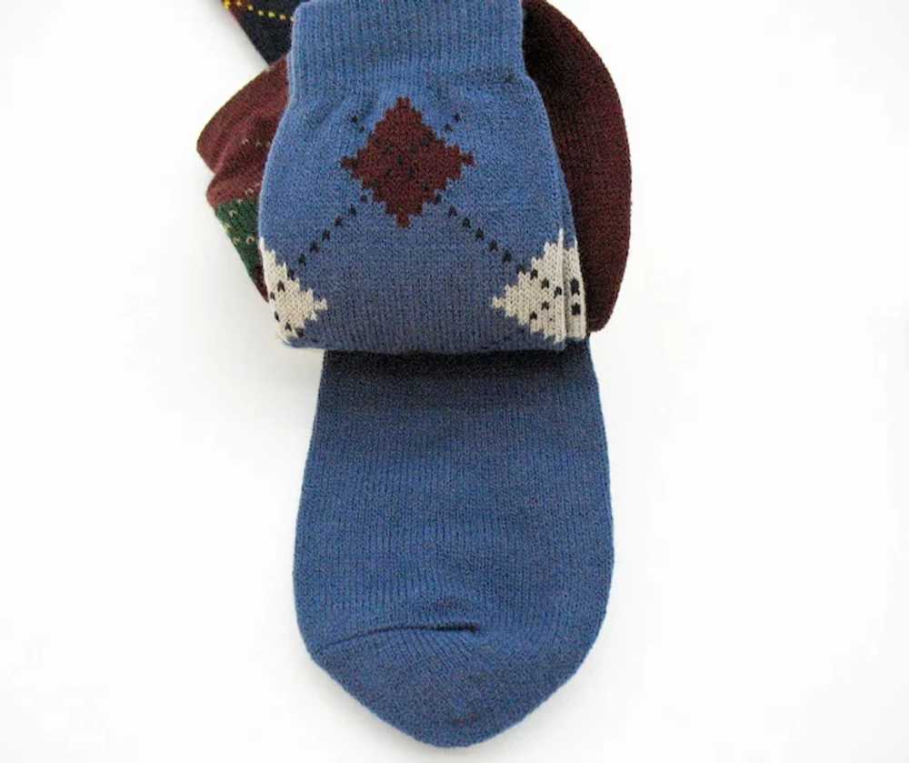 Vintage Three Pair of EWM Argyle Socks 1990s Neve… - image 10