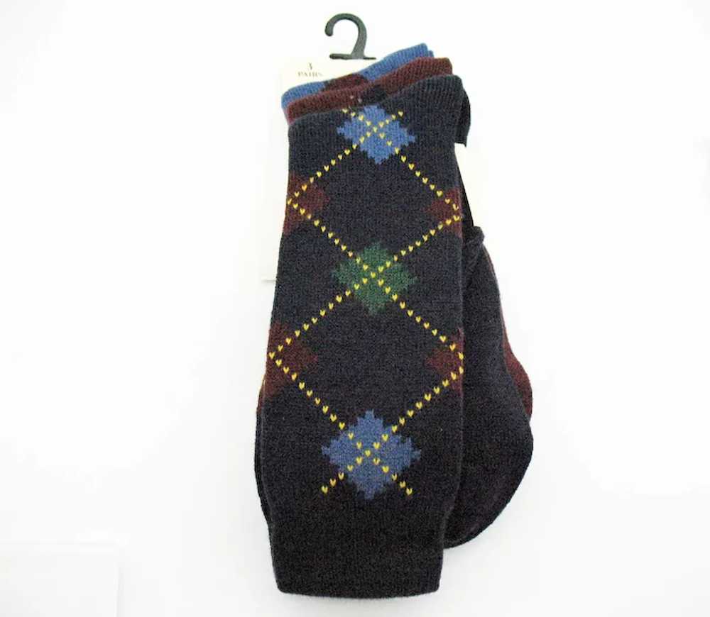 Vintage Three Pair of EWM Argyle Socks 1990s Neve… - image 3