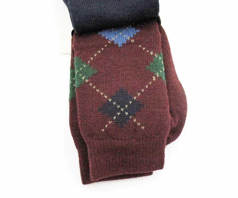 Vintage Three Pair of EWM Argyle Socks 1990s Neve… - image 4