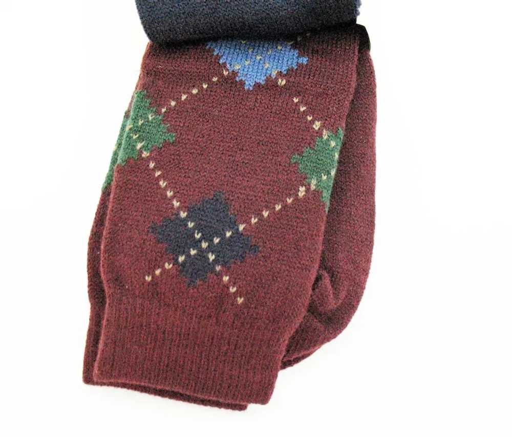 Vintage Three Pair of EWM Argyle Socks 1990s Neve… - image 6