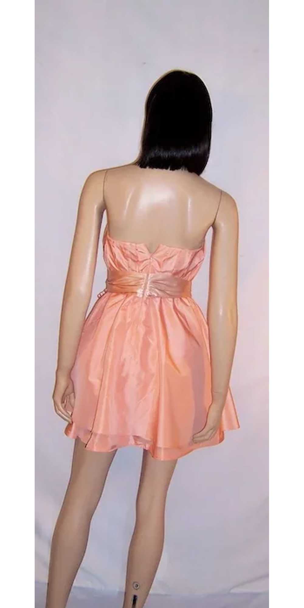 Alice + Olivia-Peach Sorbet Silk Strapless Baby D… - image 3