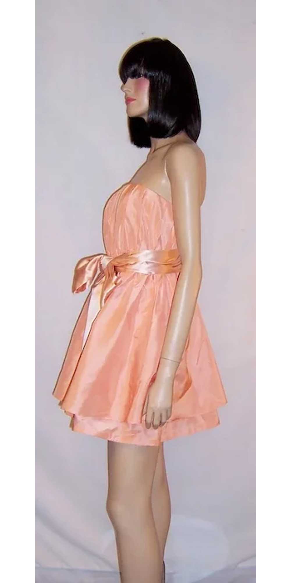 Alice + Olivia-Peach Sorbet Silk Strapless Baby D… - image 4