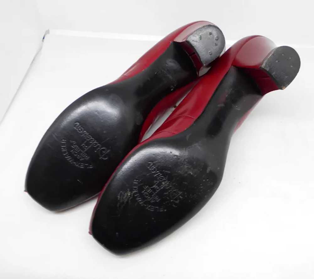 1930's Chic Ruby Red Peep Toe Pumps by Dickerson … - image 6
