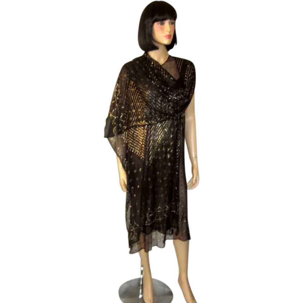 1920's Art Deco Egyptian Assuit Dress and Shawl - image 1