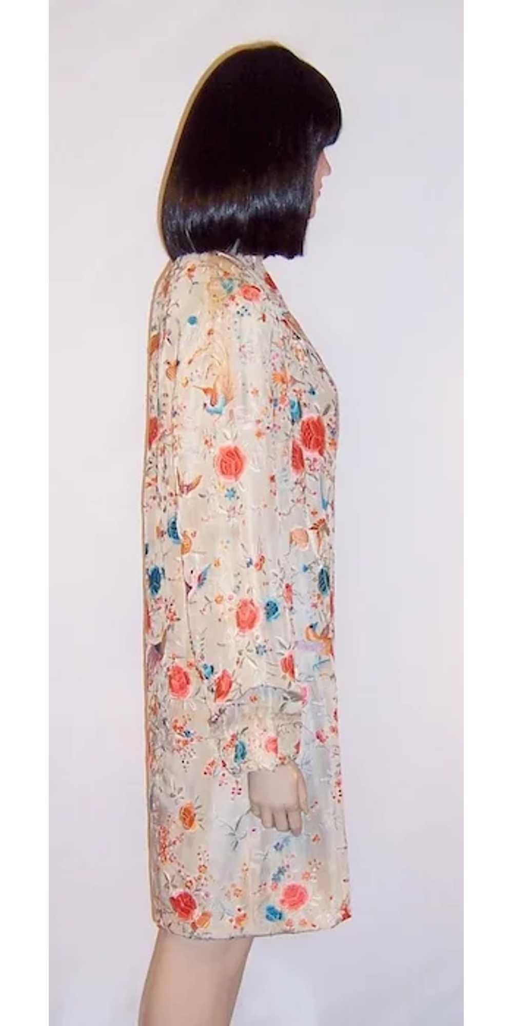 1920's Chinese Embroidered Silk Coat with Coral a… - image 2