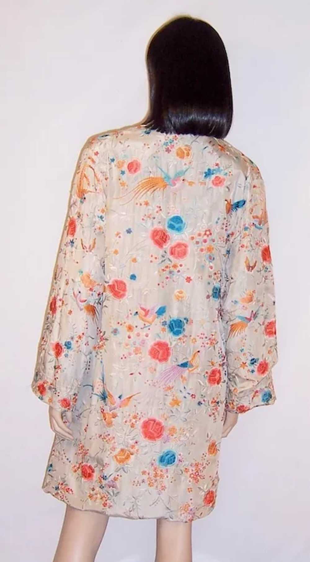 1920's Chinese Embroidered Silk Coat with Coral a… - image 3